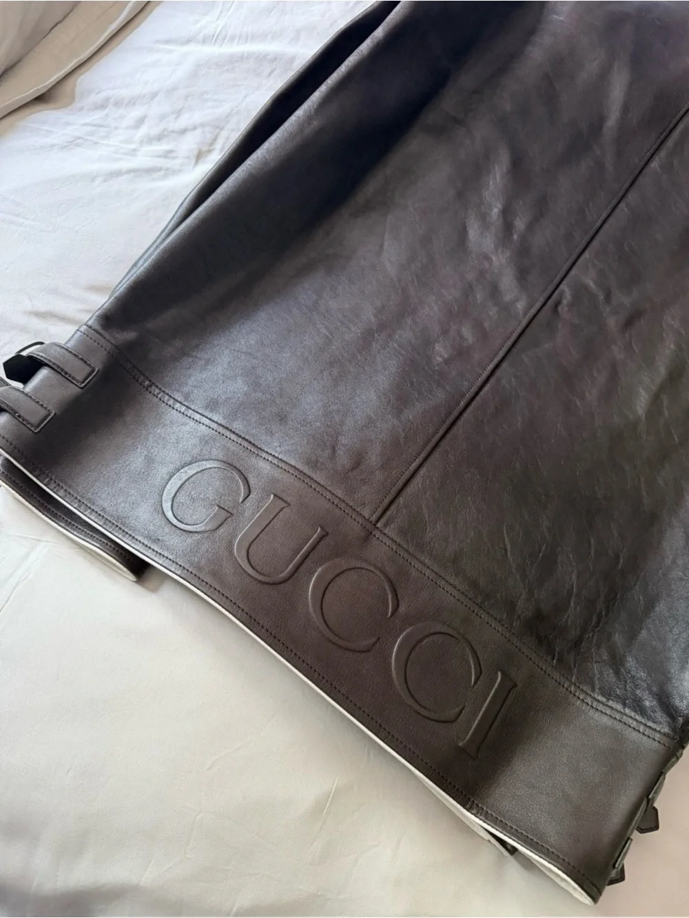 Gucci leather bomber